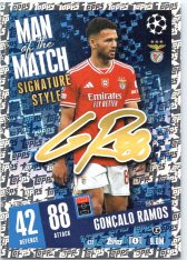 Fotbalová kartička 2023-24 Topps Match Attax UEFA Club Competitions  Man of the Match Signature Style  422	Gonçalo Ramos SL Benfica