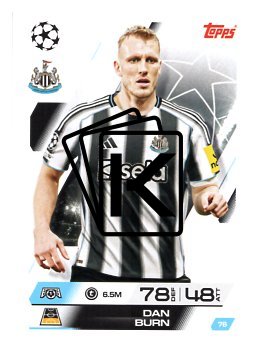 fotbalová kartička 2025-26 Topps Match Attax UCC 76 Dan Burn (Newcastle United)