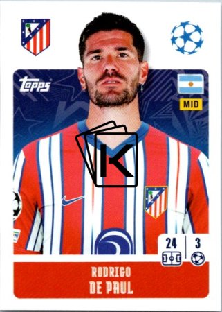 2024-25 Topps Champions League 95 Rodrigo De Paul (Atlético de Madrid)
