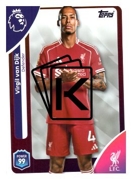 fotbalová kartička 2025-26 Topps  Premier League 165 Virgil van Dijk (Liverpool)