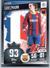 fotbalová kartička 2020-21 Topps Match Attax 101 Champions League 93 Antoine Griezmann FC Barcelona