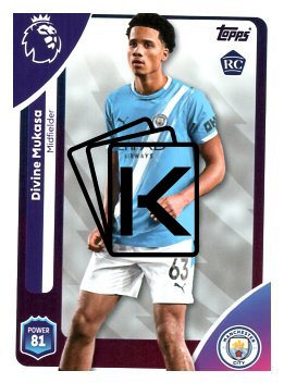 fotbalová kartička 2025-26 Topps  Premier League 186 Divine Mukasa (Manchester City)  -  Rookie