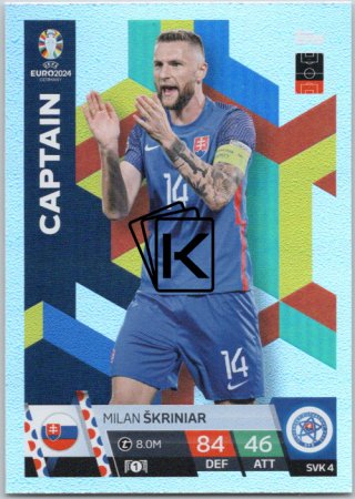 fotbalová karta Topps Match Attax EURO 2024 SVK4 Milan Škriniar (Slovakia)  -  Captain