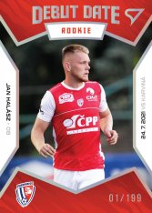fotbalová kartička 2021-22 SportZoo Fortuna Liga Debut Date Rookie DR5 Jan Halász FK Pardubice Gold limitace /199
