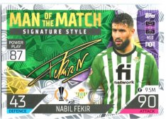 Fotbalová kartička 2022-23 Topps Match Attax UCL Man of The Match Siganture Style 438 Nabil Fekir - Real Betis