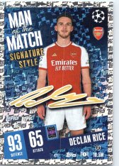 Fotbalová kartička 2023-24 Topps Match Attax UEFA Club Competitions  Man of the Match Signature Style  421	Declan Rice Arsenal