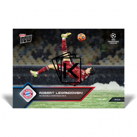 Fotbalová kartička Topps Now 2021-22 UCL 76 Robert Lewandowski FC Bayern Munchen