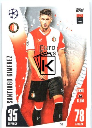 Fotbalová kartička 2023-24 Topps Match Attax UEFA Club Competitions 252 Santiago Giménez Feyenoord