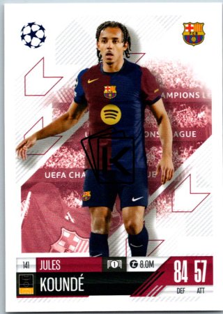 fotbalová kartička 2024-25 Topps Match Attax UEFA Club Competitions  141 Jules Kounde (FC Barcelona)