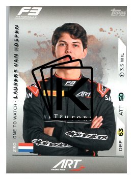 2025 Topps Turbo Attax F1 ART Grand Prix F3 Ones to Watch HP 230 Laurens Van Hoepen