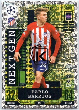 Fotbalová kartička 2023-24 Topps Match Attax UEFA Club Competitions Next Gen 397 Pablo Barrios Atlético de Madrid