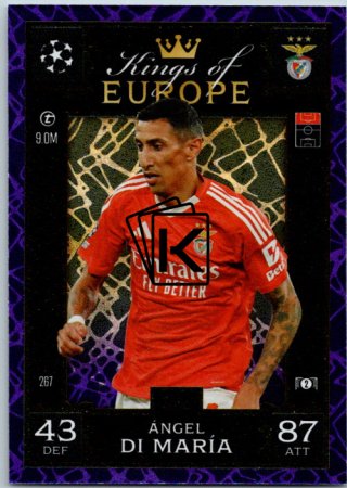 Fotbalová kartička 2024-25 Topps Match Attax EXTRA UEFA Club Competitions Kings of Europe 267.  Ángel Di Maria (SL Benfica)