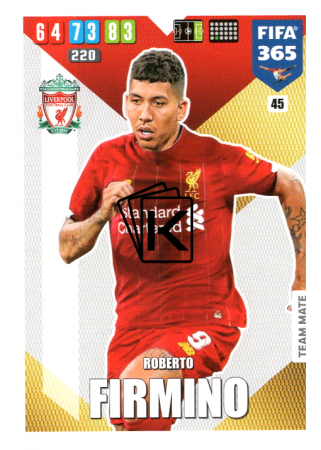 Fotbalová kartička Panini Adrenalyn XL FIFA 365 - 2020 Team Mate 45 Roberto Firminho Liverpool FC
