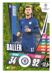 fotbalová kartička 2020-21 Topps Match Attax Champions League Extra Baller BA4 Timo Werner Chelsea
