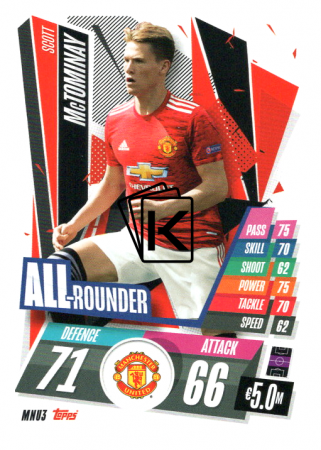 fotbalová kartička Topps Match Attax Champions League 2020-21 MNU3 Scott McTominay All Rounder Manchester United