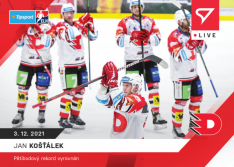 hokejová kartička SportZoo 2021-22 Live L-054 Jan Košťálek HC Dynamo Pardubice