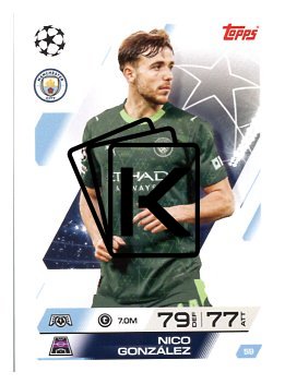 fotbalová kartička 2025-26 Topps Match Attax UCC 59 Nico González (Manchester City)