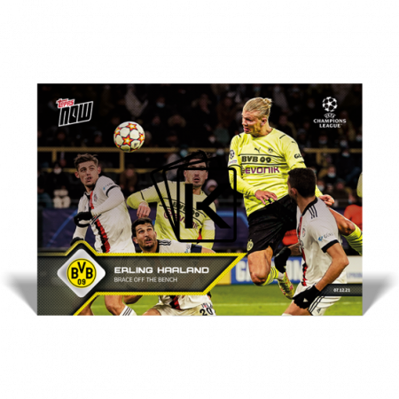Fotbalová kartička Topps Now 2021-22 UCL 95 Erling Haaland Borussia Dortmund