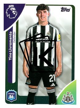 fotbalová kartička 2025-26 Topps  Premier League 222 Tino Livramento (Newcastle United)