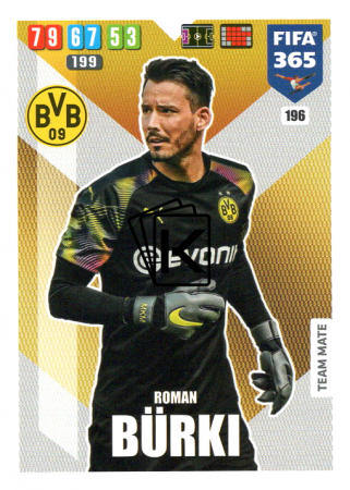 Fotbalová kartička Panini Adrenalyn XL FIFA 365 - 2020 Team Mate 196 Roman Burki Borussia Dortmund