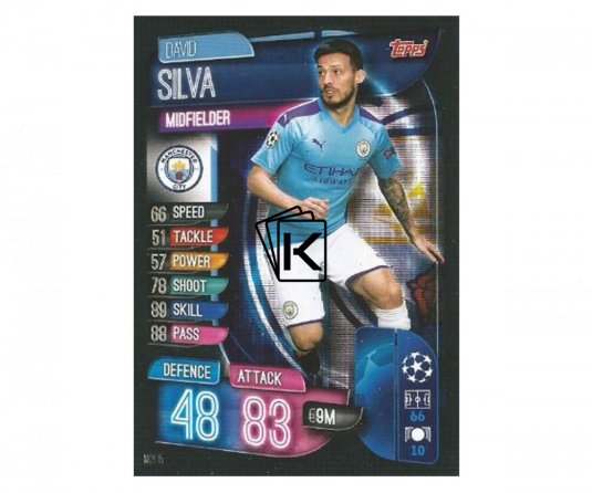 Fotbalová kartička 2019-2020  Topps Champions League Match Attax - Manchester City - David Silva 15