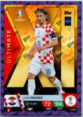 fotbalová karta Topps Match Attax EURO 2024 Purple Sapphire Holograph Ultimate UXI6 Luka Modric Croatia