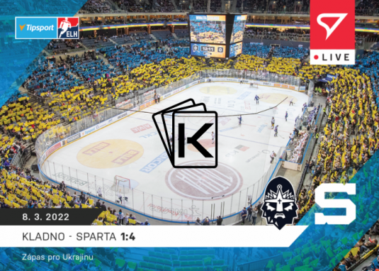 Hokejová kartička SportZoo 2021-22 Live L-116 Rytíři Kladno - HC Sparta Praha Podpora Ukrajině