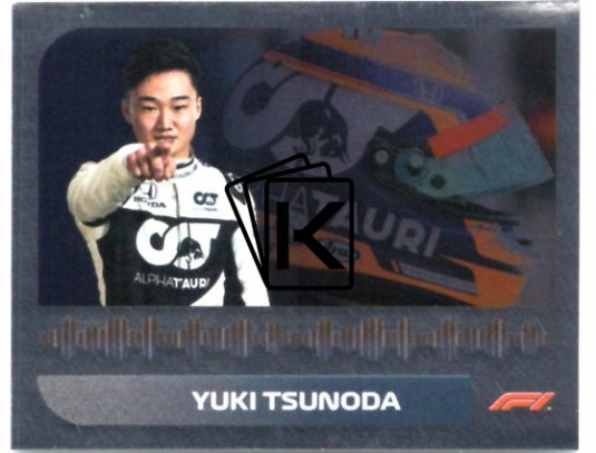 samolepka 2021 Topps Formule 1 Foil 144 Yuki Tsunoda Alpha Tauri RC