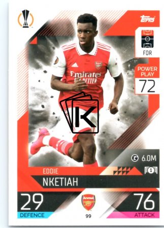 Fotbalová kartička 2022-23 Topps Match Attax UCL99 Eddie Nketiah - Arsenal