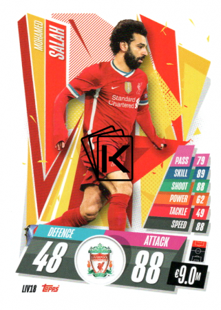 fotbalová kartička Topps Match Attax Champions League 2020-21 LIV18 Mohamed Salah Liverpool FC