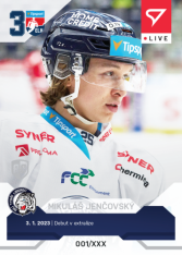 Hokejová kartička SportZoo 2022-23 Live L-063 Mikuláš Jenčovský HC Bílí Tygři Liberec /49