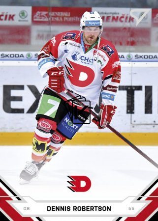 hokejová kartička 2021-22 SportZoo Tipsport Extraliga 97 Dennis Robertson  HC Dynamo Pardubice