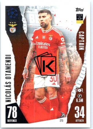 Fotbalová kartička 2023-24 Topps Match Attax UEFA Club Competitions 273 Nicolás Otamendi SL Benfica