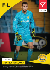 fotbalová kartička SportZoo 2021-22 Live L-058 Matej Rakovan FC Fastav Zlín