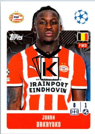 2024-25 Topps Champions League 305 Johan Bakayoko (PSV Eindhoven)