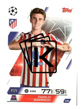 fotbalová kartička 2025-26 Topps Match Attax UCC 141 Pablo Barrios (Atlético de Madrid)