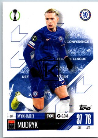fotbalová kartička 2024-25 Topps Match Attax UEFA Club Competitions  97 Mykhailo Mudryk (Chelsea)