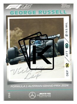 2025 Topps Turbo Attax F1 Mercedes AMG Victory Lap HP 266 George Russell