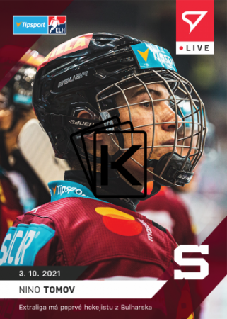 hokejová kartička SportZoo 2021-22 Live L-019 Nino Tomov HC Sparta Praha