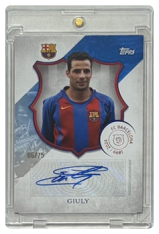 autographed card Topps FC Barcelona Team Set Ludovic Giuly FC Barcelona Auto 06/75