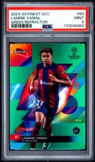 Gradovaná karta 2023-24 Topps Finest UCC Green Refractor #50 Lamine Yamal /99 (RC) PSA 9