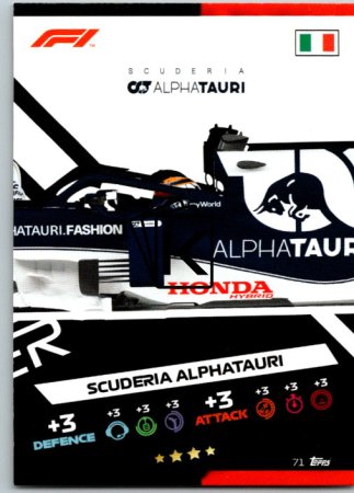 2021 Topps Formule 1 Turbo Attax Power Action 71 Scuderia Alpha Tauri