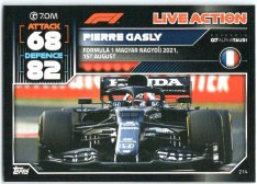 2022 Topps Formule 1Turbo Attax F1 Live Action 2021 214 Pierre Gasly (Scuderia AlphaTauri)