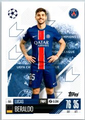 fotbalová kartička 2024-25 Topps Match Attax UEFA Club Competitions  156 Lucas Beraldo (Paris Saint-Germain)