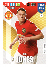 Fotbalová kartička Panini Adrenalyn XL FIFA 365 - 2020 Team Mate 72 Phil Jones Manchester United