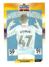 fotbalová kartička 2025-26 Topps Match Attax UCC Match Attax Card Winner MAW1 Phil Foden (Manchester City) - Design Your Own Card Winner