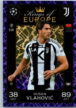 Fotbalová kartička 2024-25 Topps Match Attax EXTRA UEFA Club Competitions Kings of Europe 261.  Dušan Vlahović (Juventus)
