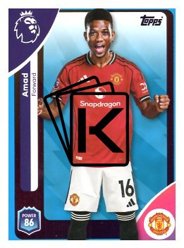 fotbalová kartička 2025-26 Topps  Premier League 211 Amad  (Manchester United)-PARALLEL Blue