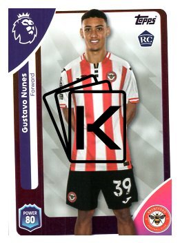 fotbalová kartička 2025-26 Topps  Premier League 67 Gustavo Nunes (Brentford)  -  Rookie