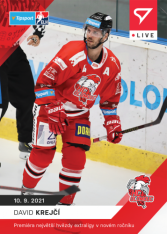 hokejová kartička SportZoo 2021-22 Live L-003 David Krejčí HC Olomouc